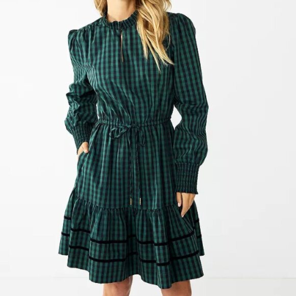 Draper James RSVP Women's Long Sleeve Button Front Tiered Dress Cottagecore L - Picture 2 of 12